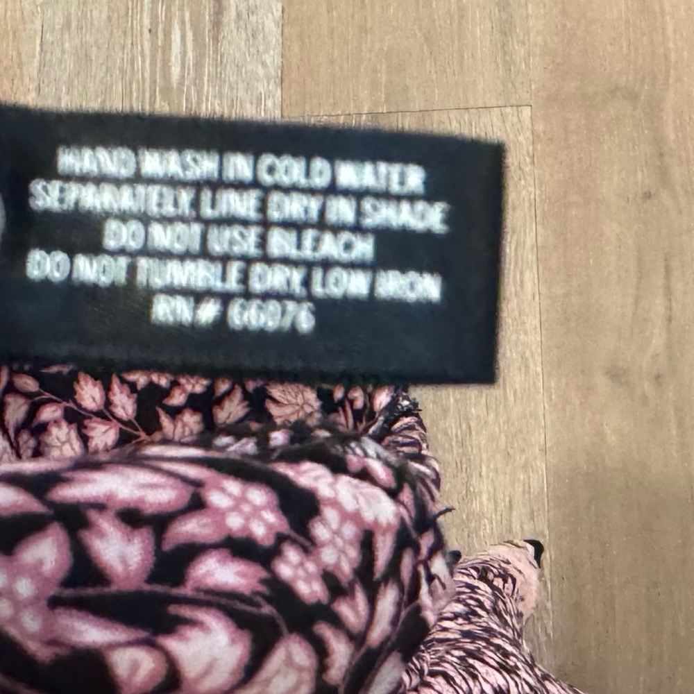 Aqua Black and Pink Floral Palazzo Pants Large - Picture 7 of 7